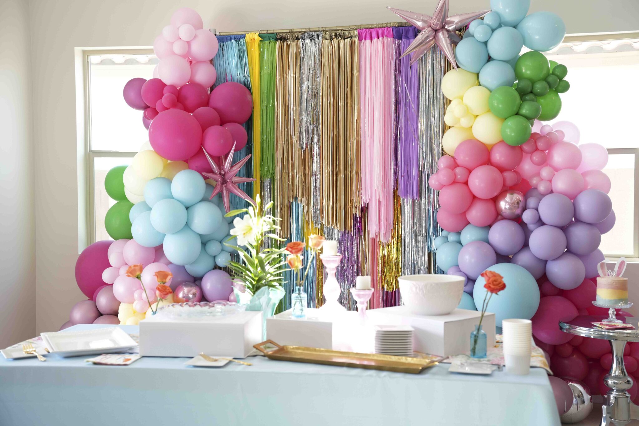 Organic balloon design for a bridal shower
