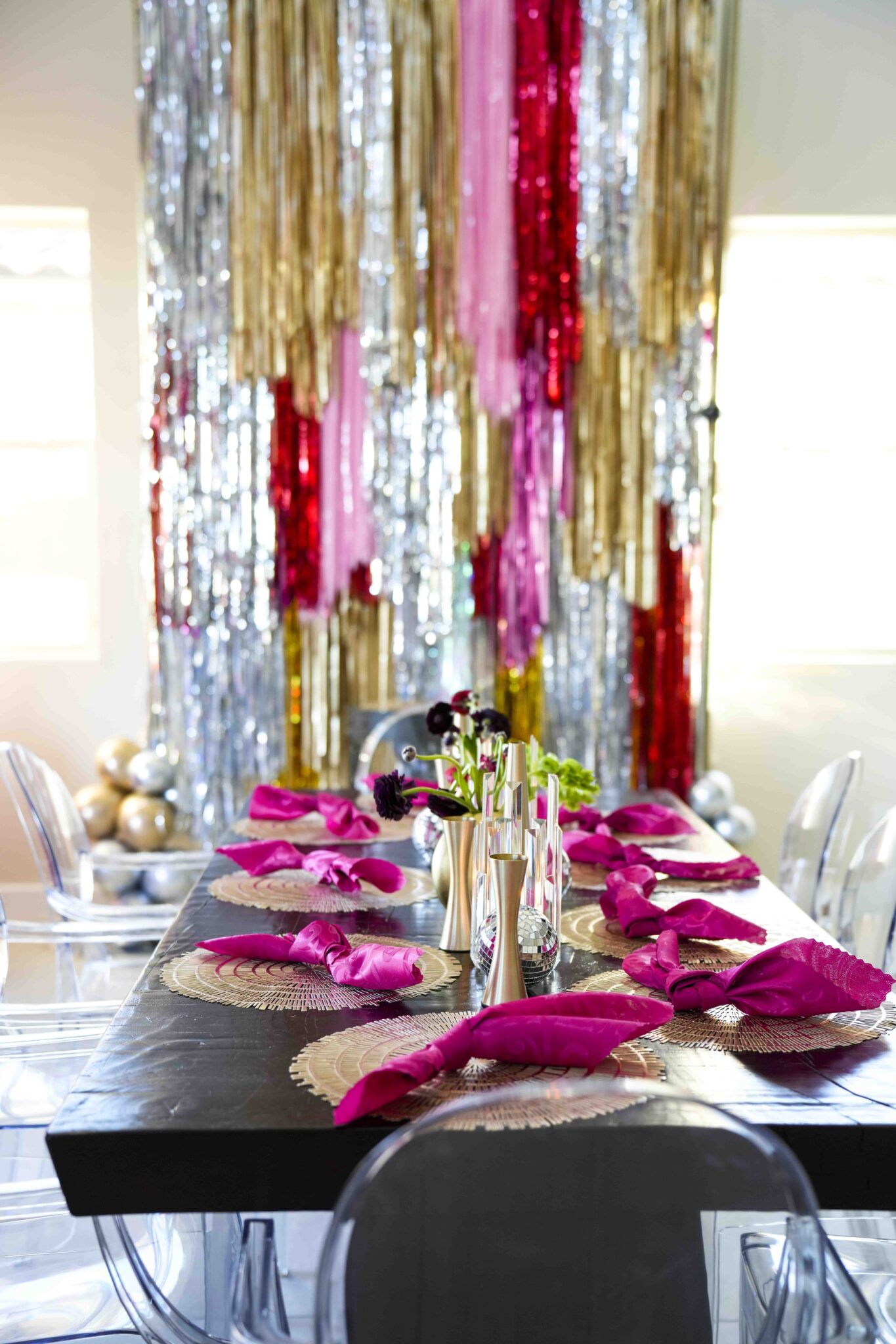 Event styling with balloons and custom backdrop